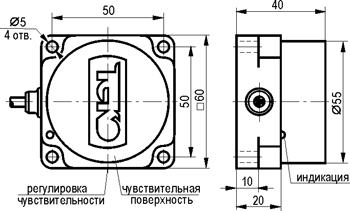 Габариты ISN I8P5-01G-R35-L